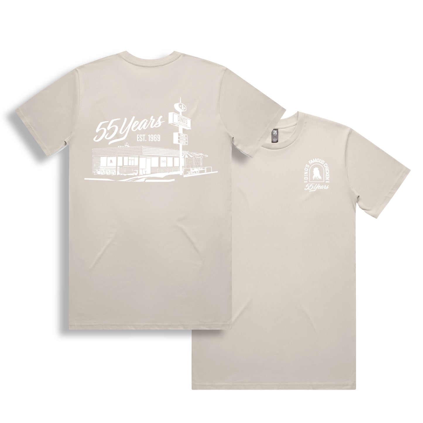 Dino's Famous Chicken 55 Year Anniversary T-Shirt